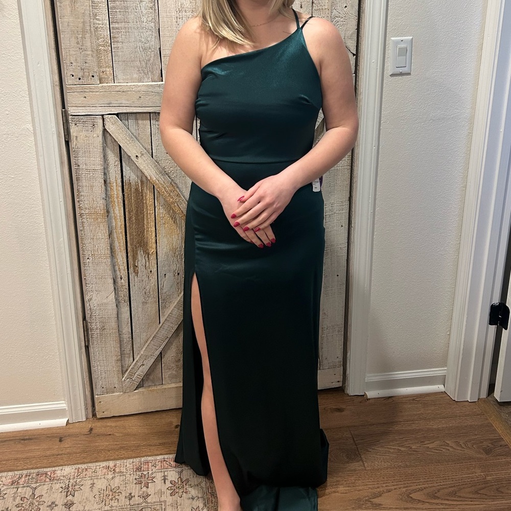 Emerald Green Satin One Should Maxi Dress
